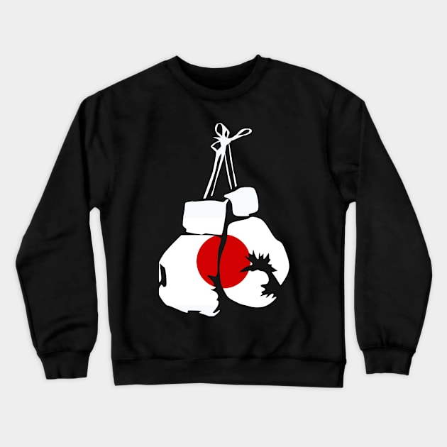 Japanese Flag Boxing Gloves for Japanese Boxers Crewneck Sweatshirt by Shirtttee